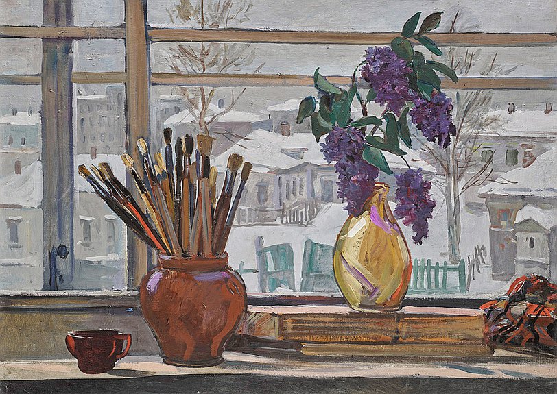 Александр Дейнека. «Окно в мастерской». 1947.  Sotheby's, 6 июня. Эстимейт £200–250 тыс.