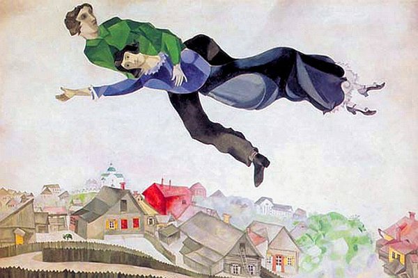 "Над городом", Марк Шагал, 1914-1918 гг.
