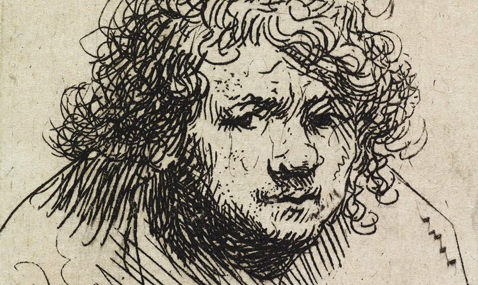 Рембрандт Харменс ван Рейн. «Автопортрет наклонившись вперед». Около 1630. Фрагмент. Фото: Государственный Эрмитаж