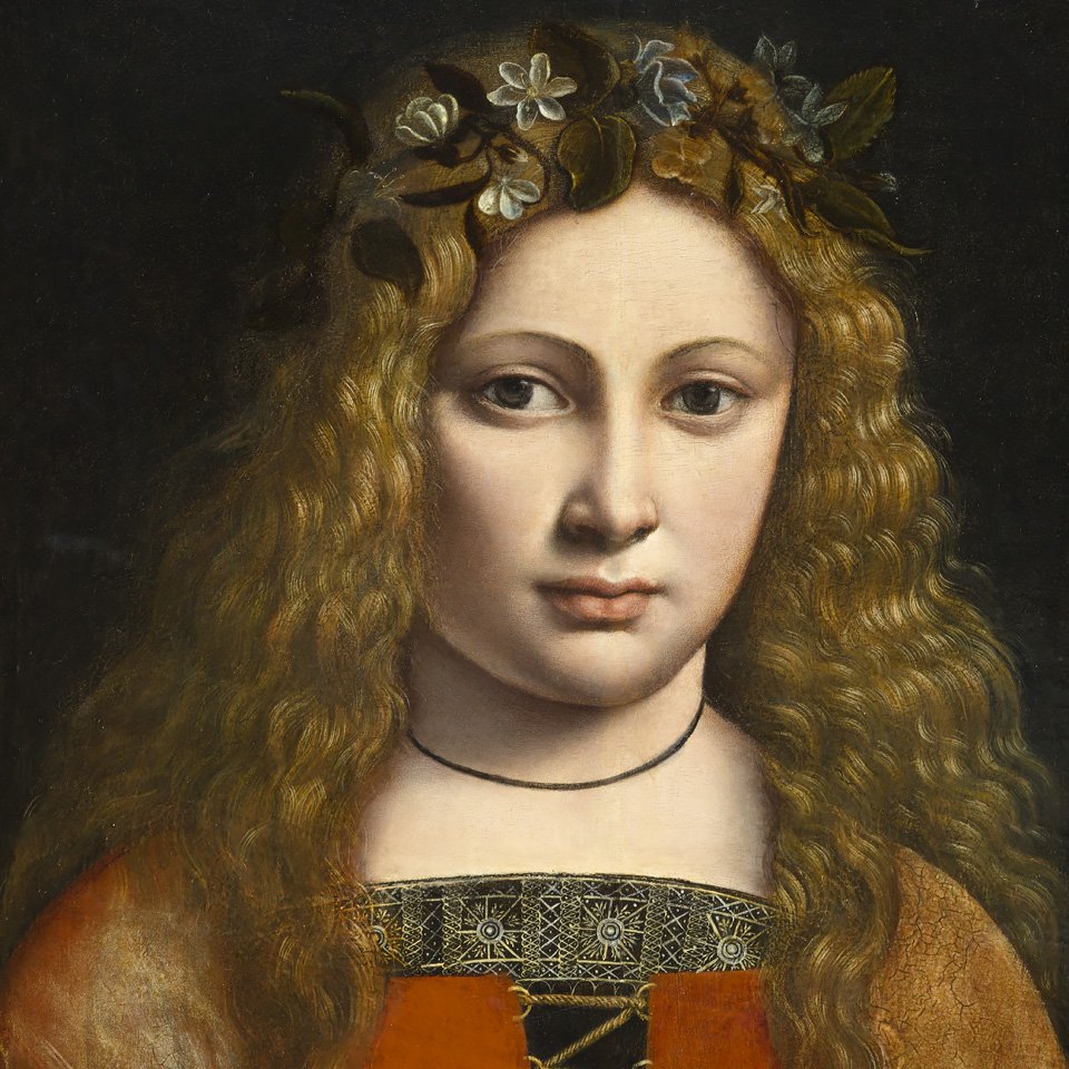 Джованни Больтраффио. «Портрет девушки в цветочном венке». 1490. Фото: North Carolina Museum of Art