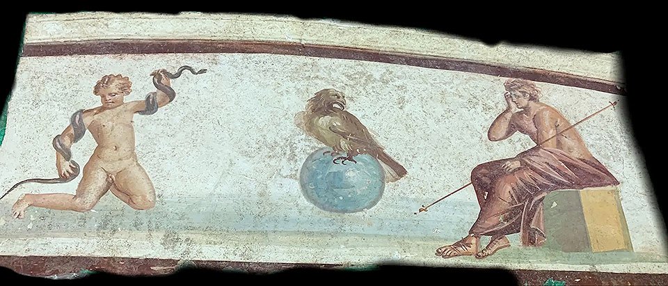 Фрагмент фрески, который был похищен из Геркуланума и незаконно вывезен в США, был возвращен в Италию. Фото: Carabinieri per la Tutela del Patrimonio Culturale