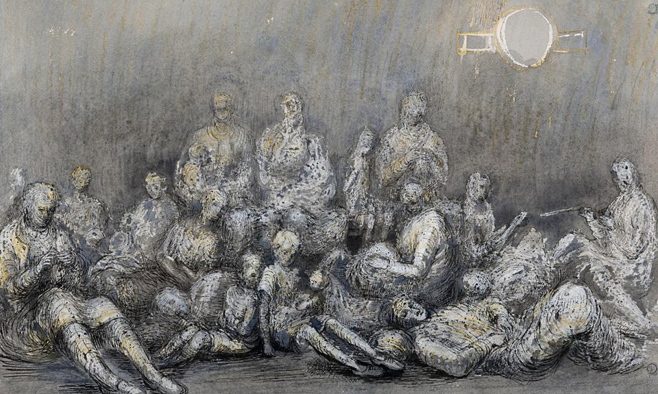 Генри Мур. «Убежище в метро в серых тонах». 1940. Фото: Tate