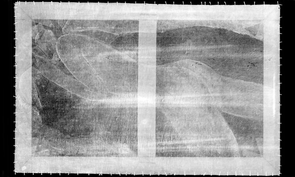 Амедео Модильяни. «Лежащая обнаженная со спины». 1917. Рентгеновское изображение, на котором видна записанная композиция. Фото: Barnes Foundation