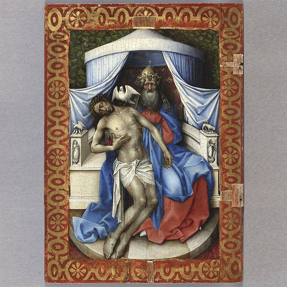 Робер Кампен. «Троица». Левая часть диптиха. 1430-е. Фото: Государственный Эрмитаж