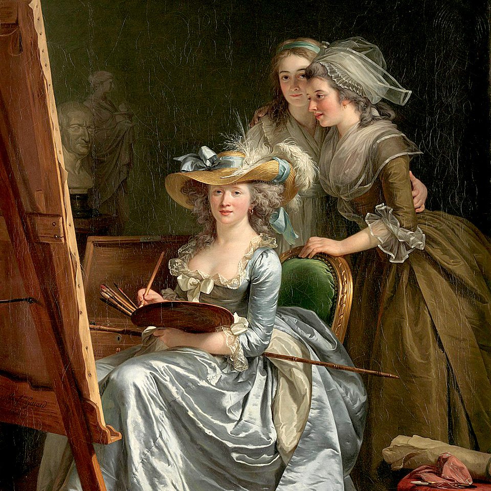 Аделаида Лабиль-Гияр. Автопортрет с двумя ученицами. 1785. Фрагмент. Фото: Met