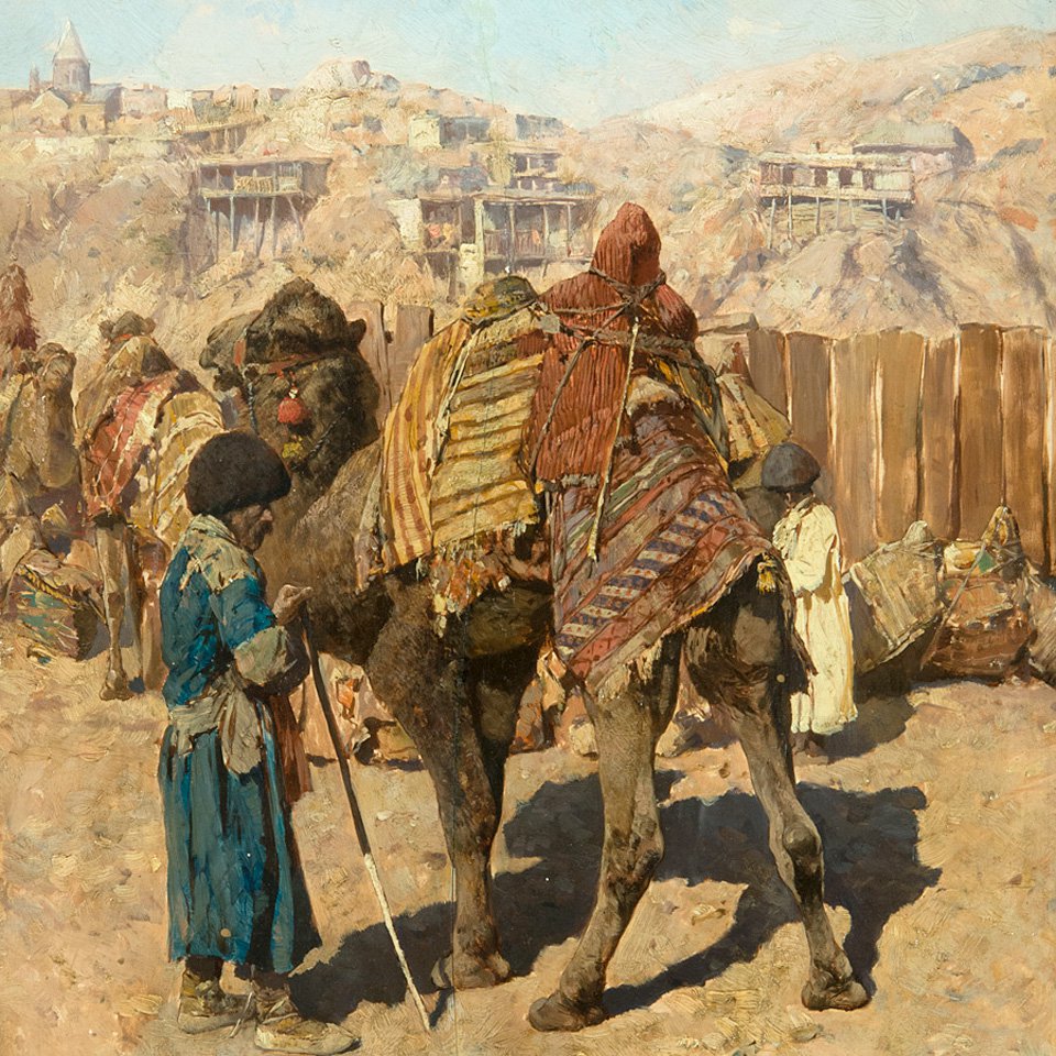 Франц Рубо. «Караван в ауле». 1889. Фото: Государственный русский музей