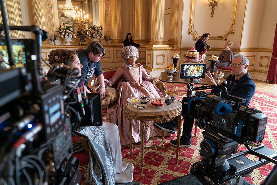 Фрагмент съемок сериала «Бриджертоны», проходивших в поместьях фонда National Trust. Фото: Eastnew