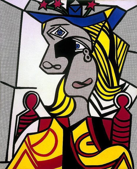 Рой Лихтенштейн. Женщина в шляпке с цветами. 1963.