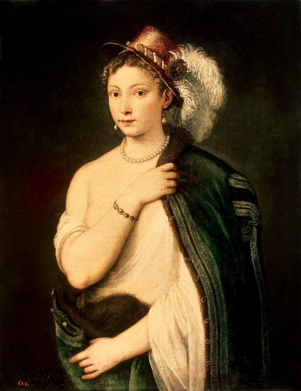 Тициан. "Портрет молодой женщины". Около 1536