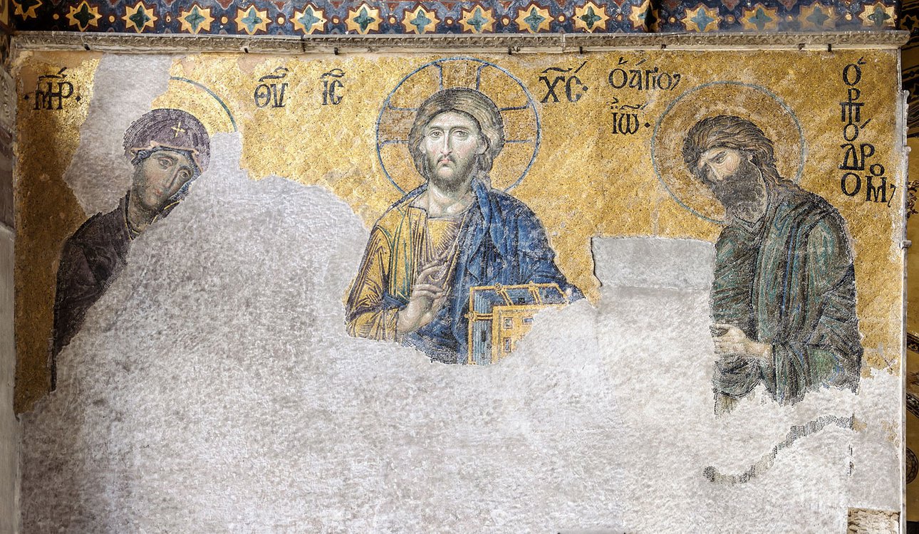 Деисус. Мозаика Святой Софии. XIII в. Фото: Myrabella / Wikipedia Commo