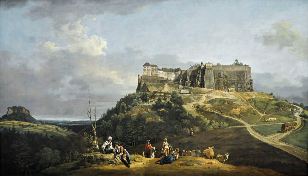 Бернардо Беллотто. «Крепость Кёнигштайн, вид с севера». 1758. Частная коллекция