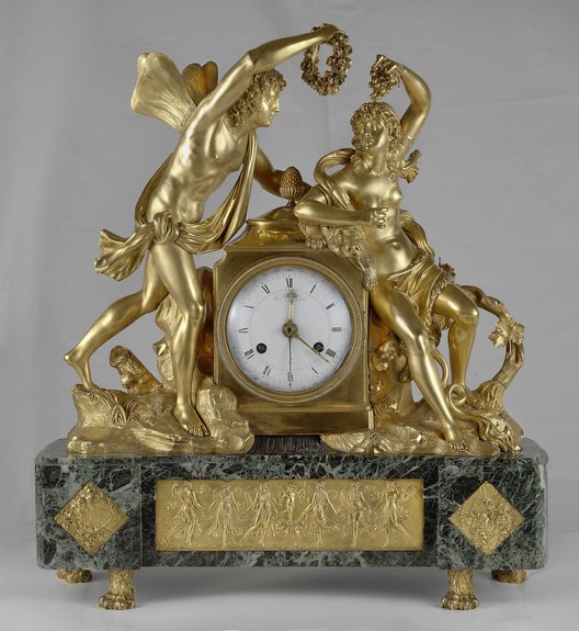 Часы «Зефир венчает Эригону». Франция, Париж. По модели 1801. Луи Томир младший. Механизм Б. и Л. Мертьян.