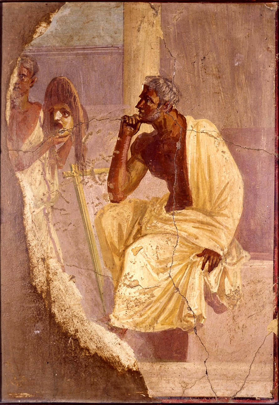 «Актер с маской». Фреска. Помпеи. I в. Фото: Museo Archeologico Nazionale di Napoli