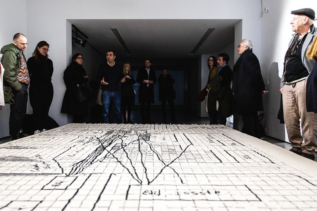 Talk by Fernando Sánchez Castilloabout his work at gallery tegenboschvanvredenduring Amsterdam Art Weekend 2016. Photo: Maarten Nauw