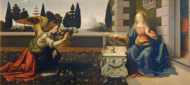 Леонардо да Винчи. Благовещение. 1472–1475