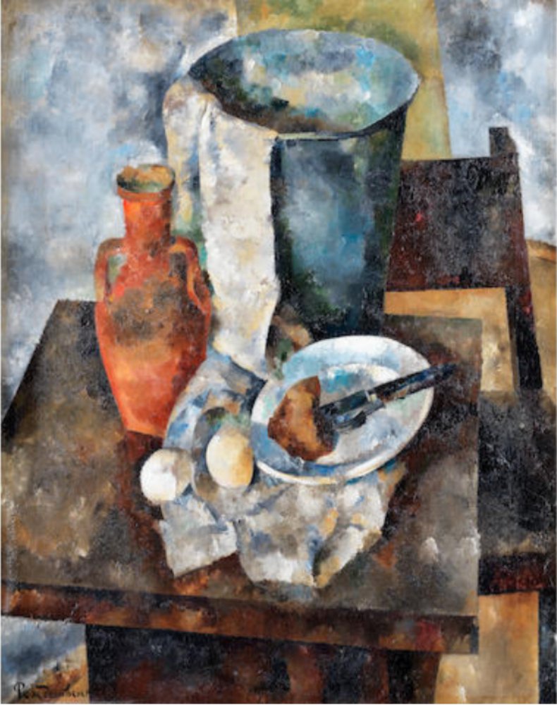 Главный хит торгов — «Натюрморт с глиняным кувшином» (1921) Василия Рождественского. Эстимейт £150–200 тыс. Фото: Bonhams