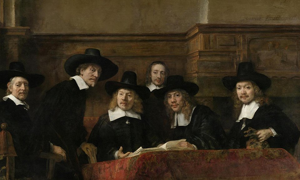 Рембрандт. «Синдики». 1662. Фрагмент. Фото: Rijksmuseum
