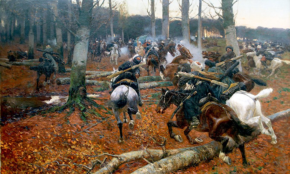 Франц Рубо. «Кавказская разведка».  Фото: Музей-панорама «Бородинская битва»