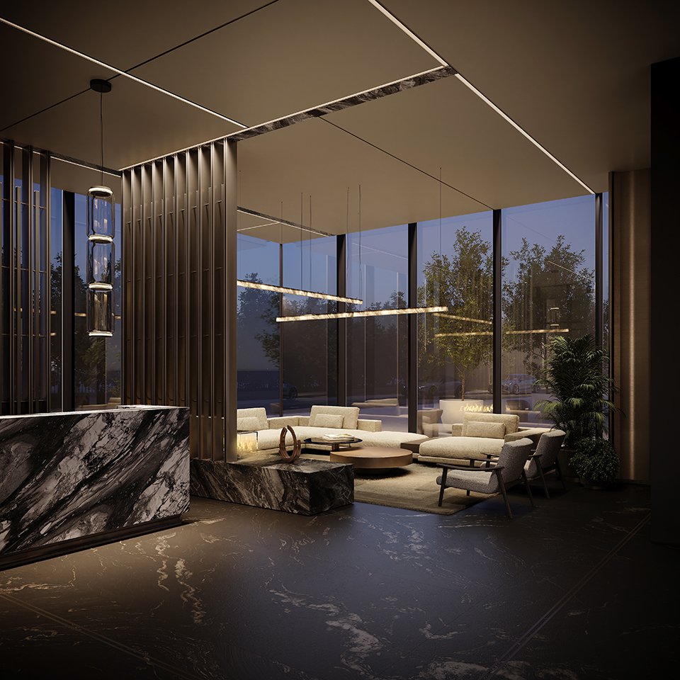 Интерьер лобби башен SHIFT.  Фото: PIONEER