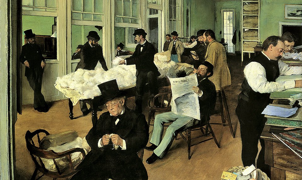 Эдгар Дега. «Хлопковый офис в Новом Орлеане». 1873. Фото: Мusée des beaux-arts, Pau