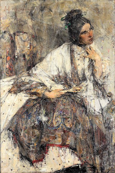 Николай Фешин. «Портрет Надежды Сапожниковой». 1908. Продано за £3,7 млн. Аукцион Sotheby's, 28 ноября. Фото: Sotheby'