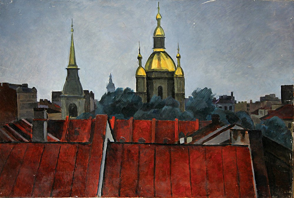 Святослав Нагубников. «Петербург» («Андреевский собор»). 1910-е. Фото: Омский областной музей изобразительных искусств им. М.А. Врубеля