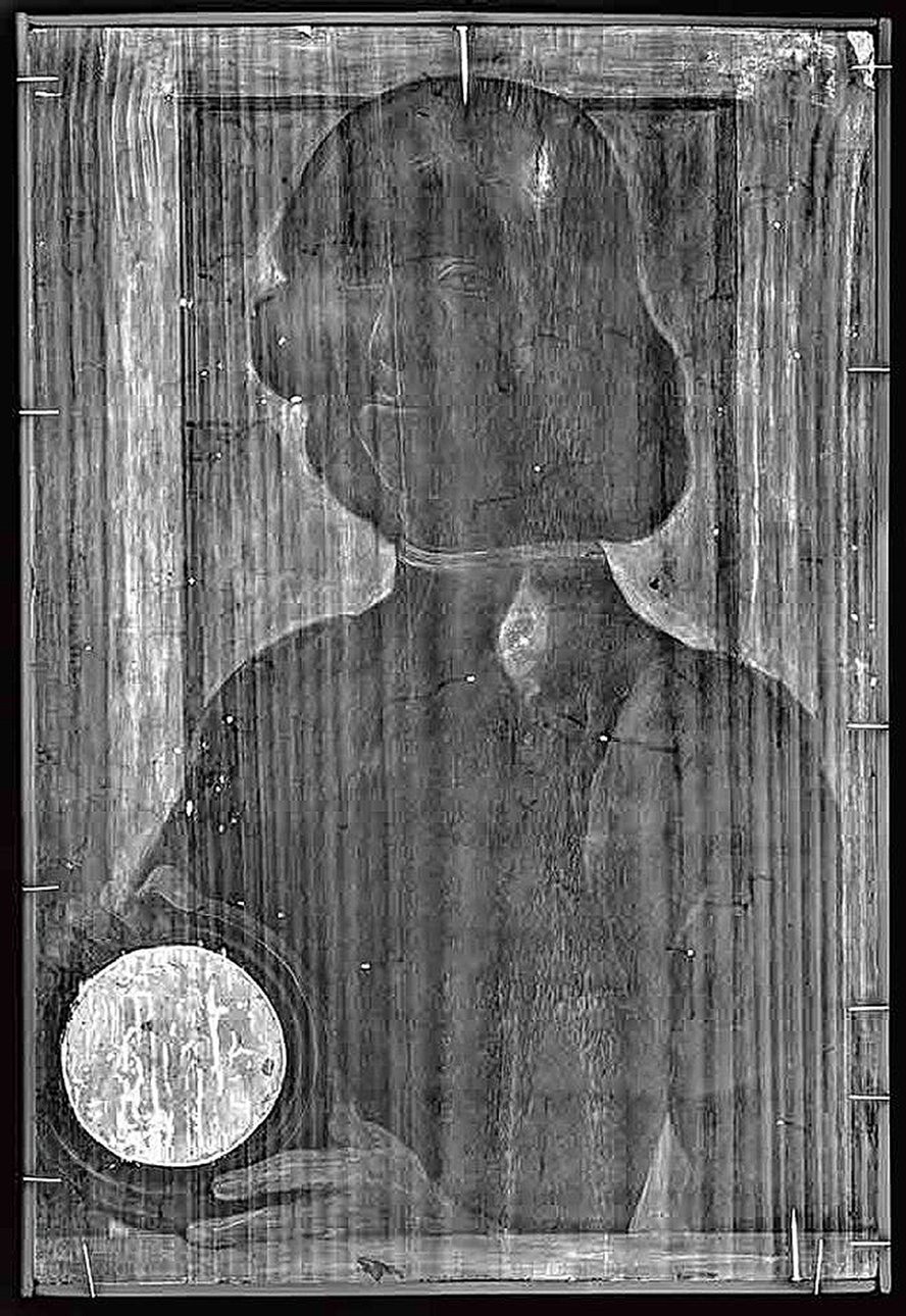 Рентгенограмма «Портрета молодого человека с медальоном» Сандро Боттичелли. Фото: Sotheby'