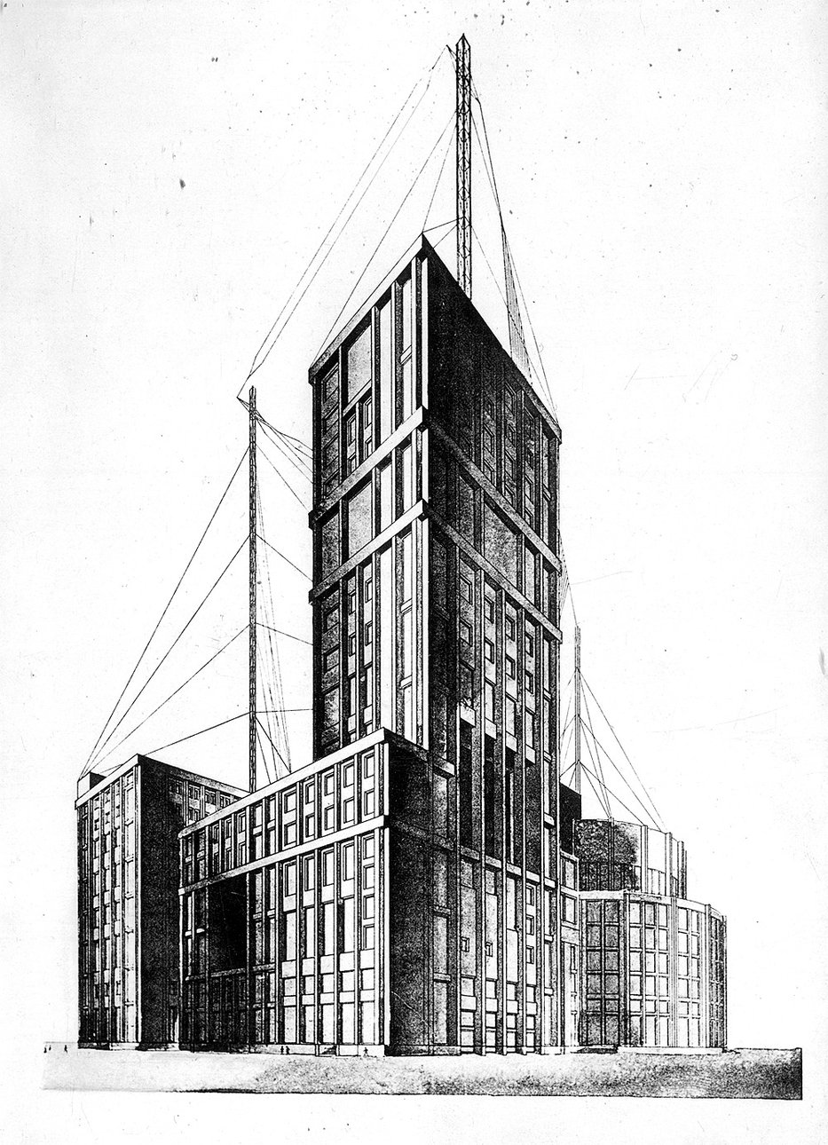 Братья Веснины. Дворец труда, Москва. 1922. Фото: Государственный музей архитектуры имени А. В. Щусева