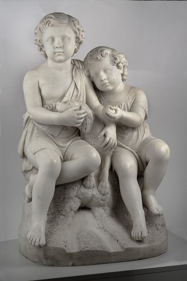 Луиджи Бьенэме (1795, Каррара – 1878, Рим). Дети с собакой. 1845. Италия. Мрамор.