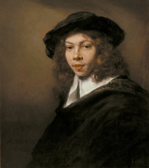 Рембрандт. «Портрет молодого человека в черном берете». 1662. Выставка «Рембрандт и искусство портрета в Амстердаме 1590–1670 годов» в Музее Тиссен-Борнемиса. Фото:  Kansas City, The Nelson-Atkins Museum of Art