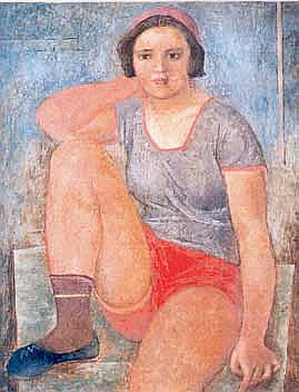 Александр Самохвалов. Спартаковка. 1928. Холст, масло, темпера. Государственный Русский музей