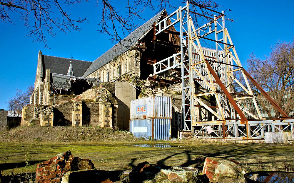 Вид пострадавшего Крайстчерчского собора в 2014 г. Фото: Daniel Gerhard/Wikipedia Commo