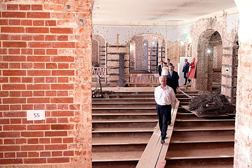 Сергей Собянин посещает Политехнический музей на реконструкции. Фото: Пресс-служба Мэра Москвы