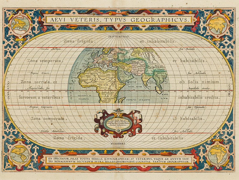 Карта античного мира в представлении фламандского картографа Абрахама Ортелия. Фото: Коллекция карт мира Юхи Нурминена, Хельсинки
