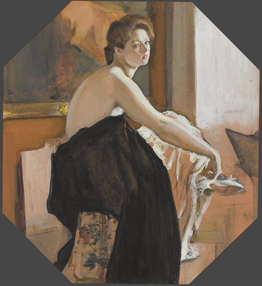 Натурщица. 1905. Картон, уголь, темпера. 68 × 63