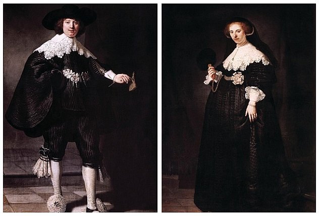 Рембрандт. «Портрет Мартена Солманса» и «Портрет Опьен Коппит, супруги Мартена Солманса» (1634)