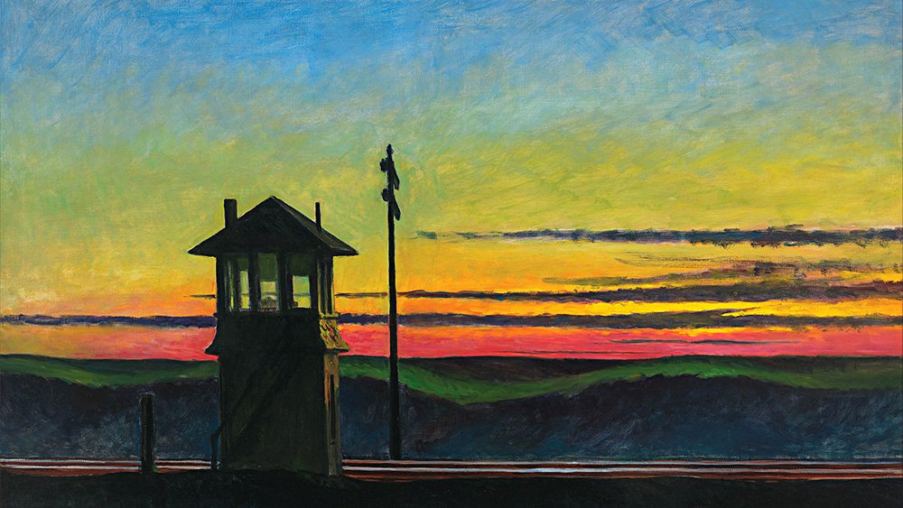 Эдвард Хоппер. «Закат на железной дороге». 1929. Фото: Fondation Beyeler
