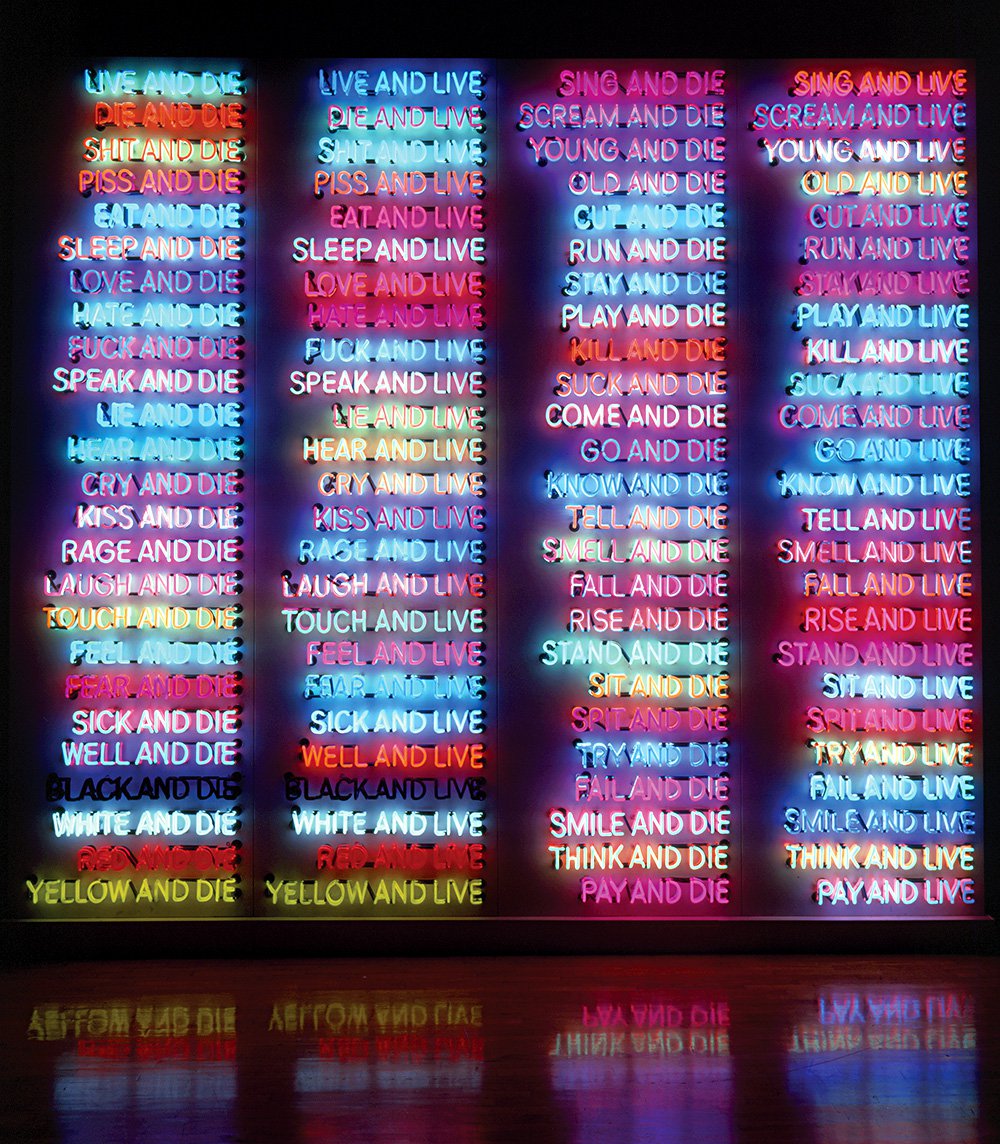 Брюс Науман. One Hundred Live and Die. 1984. Фото: 2018 Bruce Nauman/Artists Rights Society (ARS), New York / Dorothy Zeidman, Sperone Westwater, New York