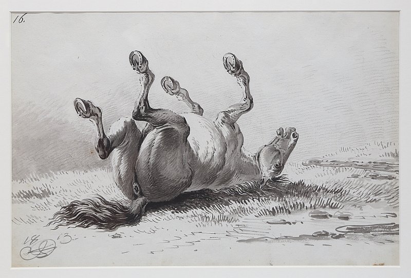 Александр Орловский.  Лежащая лошадь. 1813 Из собрания петербургского ювелира Франсуа Давида Дюваля (1776-1854)
