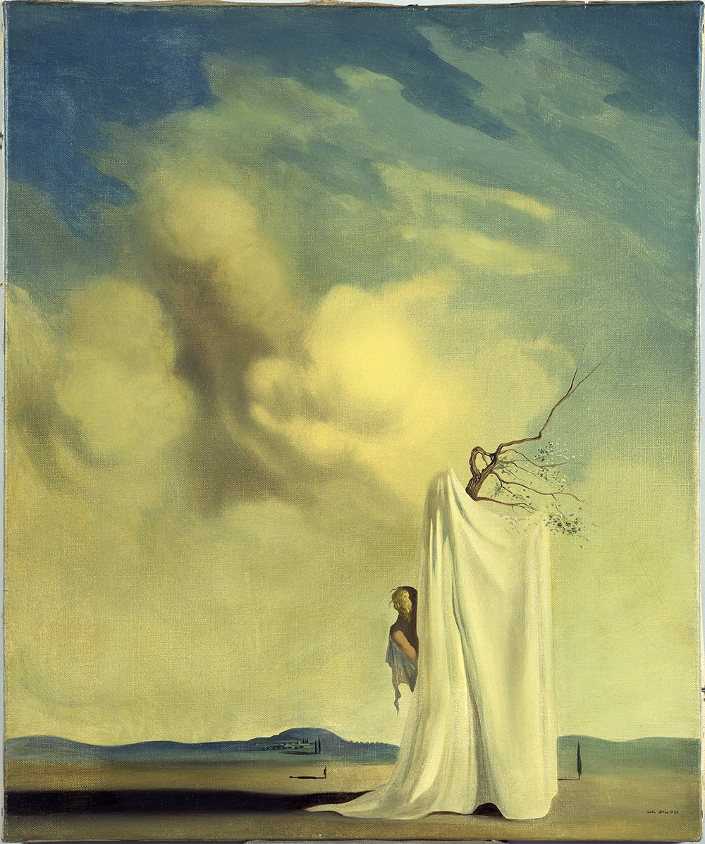 Сальвадор Дали. «Фигура и драпировка на фоне пейзажа». 1935. Фонд «Гала — Сальвадор Дали»