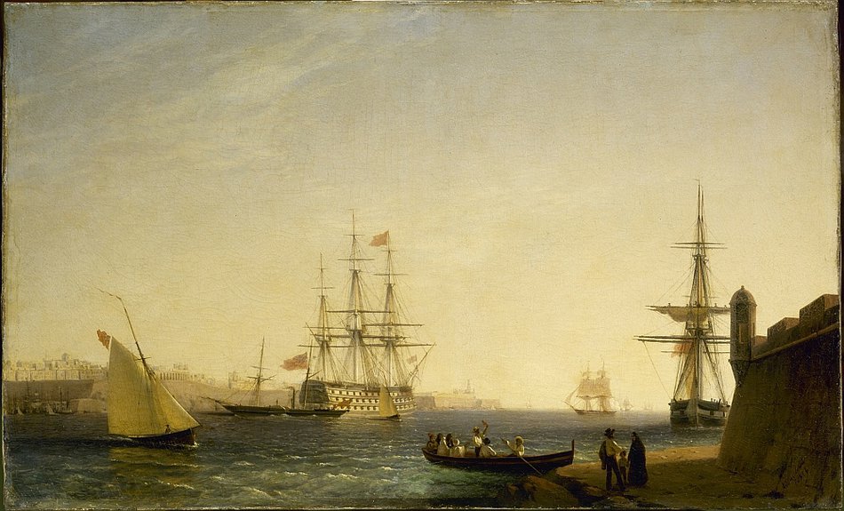 Порт Ла‑Валлетта на острове Мальта. 1844. Холст, масло. 61 х 102 / Государственный Русский музей