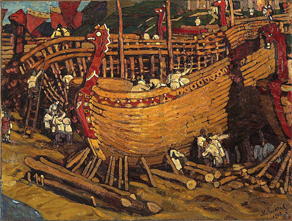 Николай Рерих (1874–1947). «Строят боевые ладьи». 1903. Фото: Государственный музей Востока