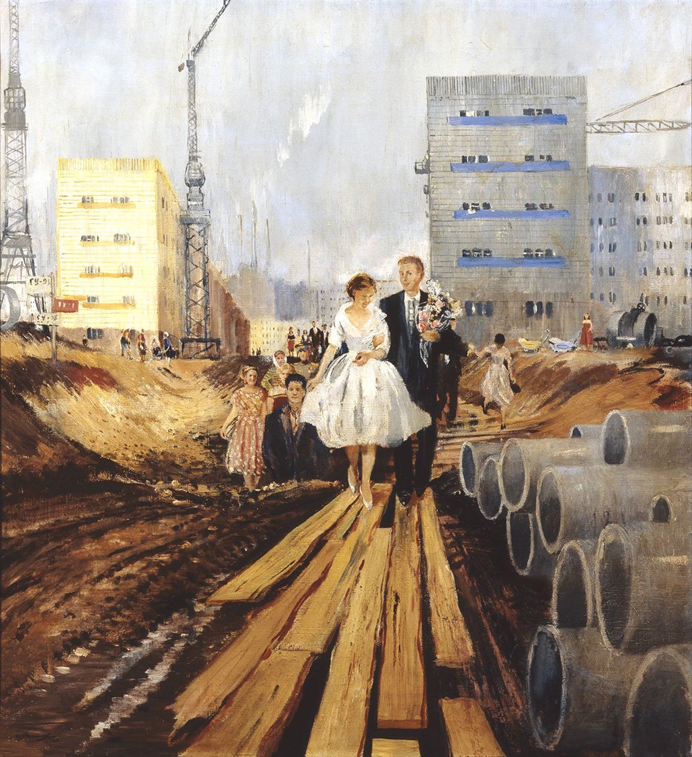 Одним из символов выставочного проекта стала картина Юрия Пименова «Свадьба на завтрашней улице» (1962)