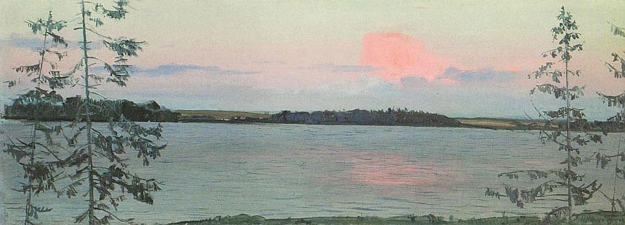 Вечер на Сенеже. Розовое облако. 1950