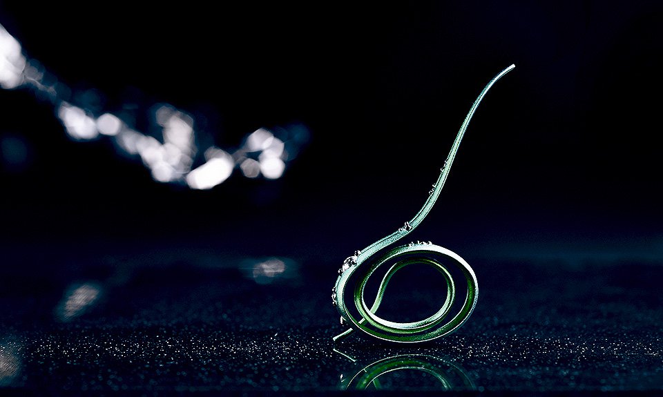 Кольцо «Маковая росинка» из анодированного титана. Фото: Posié