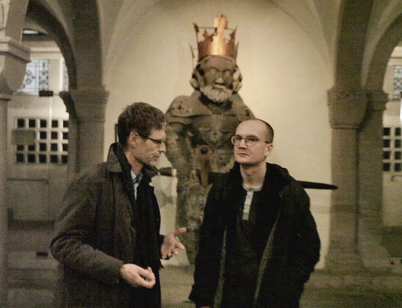 Евгений Антуфьев (справа) с пастором Мартином Рюшом. Фото: Manifesta’ 11