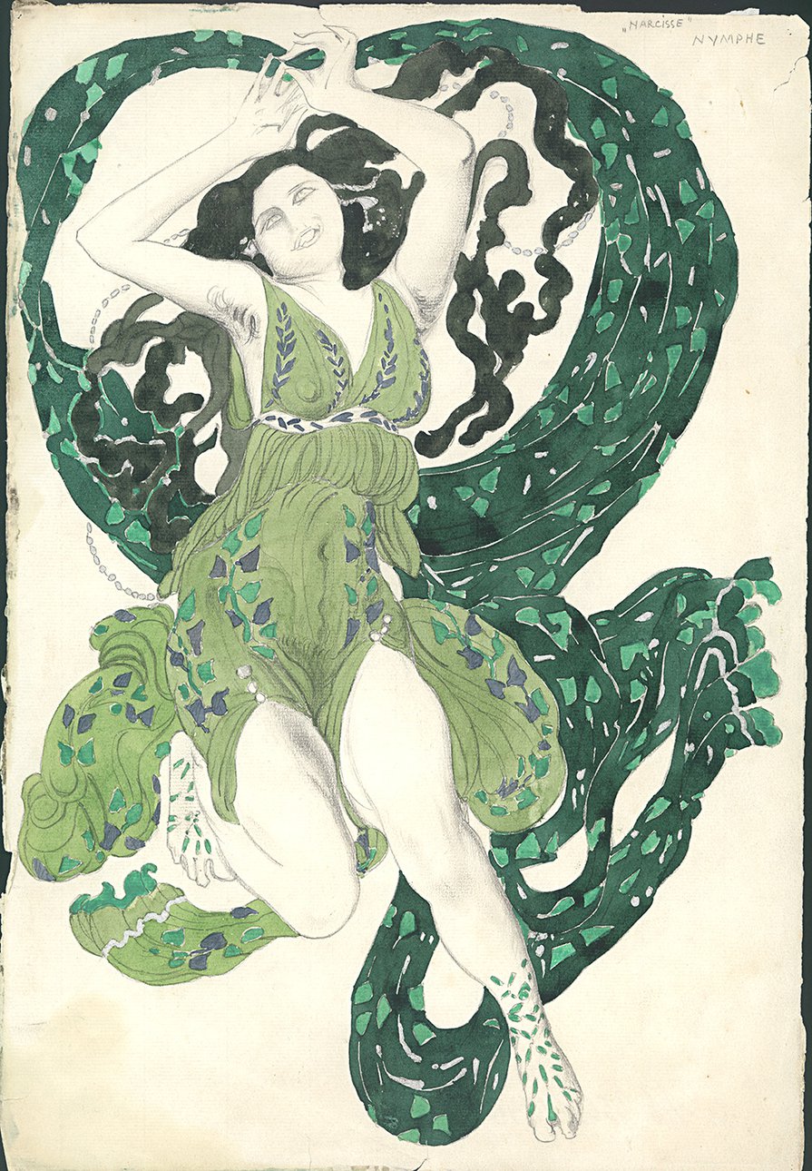 Лев Бакст. Эскиз костюма к балету «Нарцисс». 1911. Фото: Санкт-Петербургский государственный музей театрального и музыкального искусства