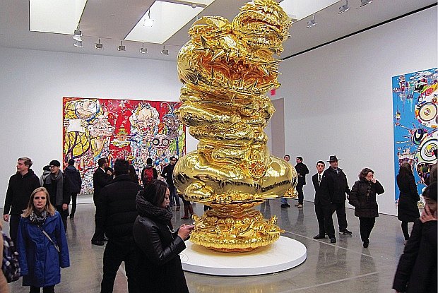 Такаcи Мураками (Takashi Murakami) в галерее Gagosian. © Scott Lynch