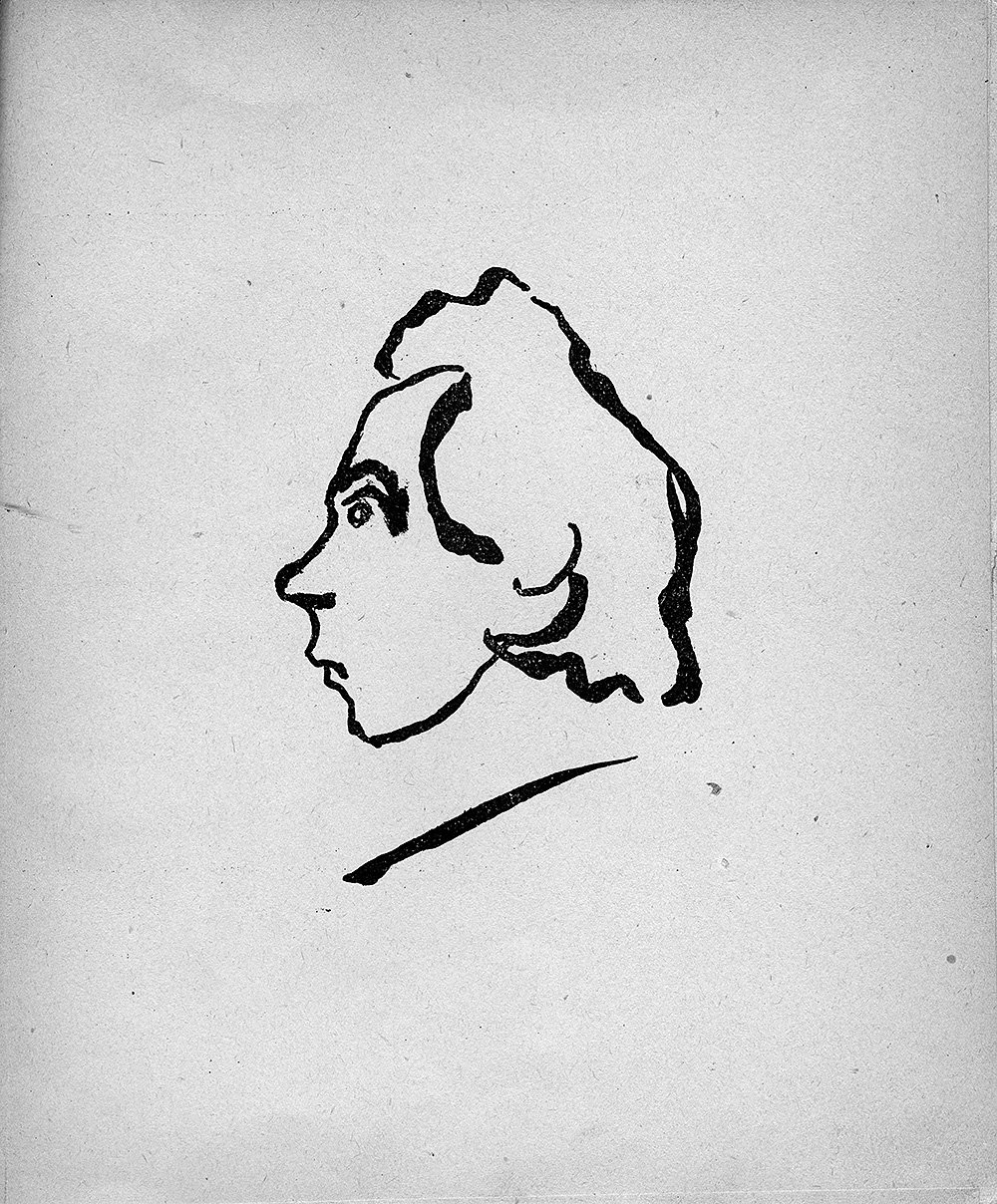 Владимир Маяковский. Велимир Хлебников. 1913. Рисунок