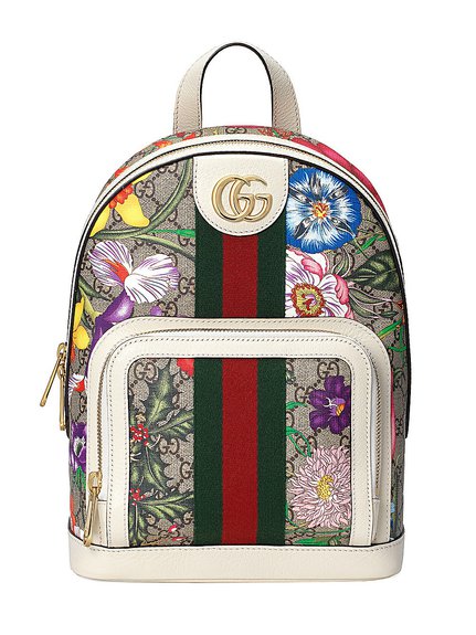 Рюкзак Gucci Ophidia небольшого размера на канве GG Supreme Flora